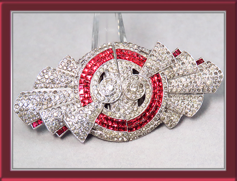 Coro-Red-and-crystal-Art Deco-Duette